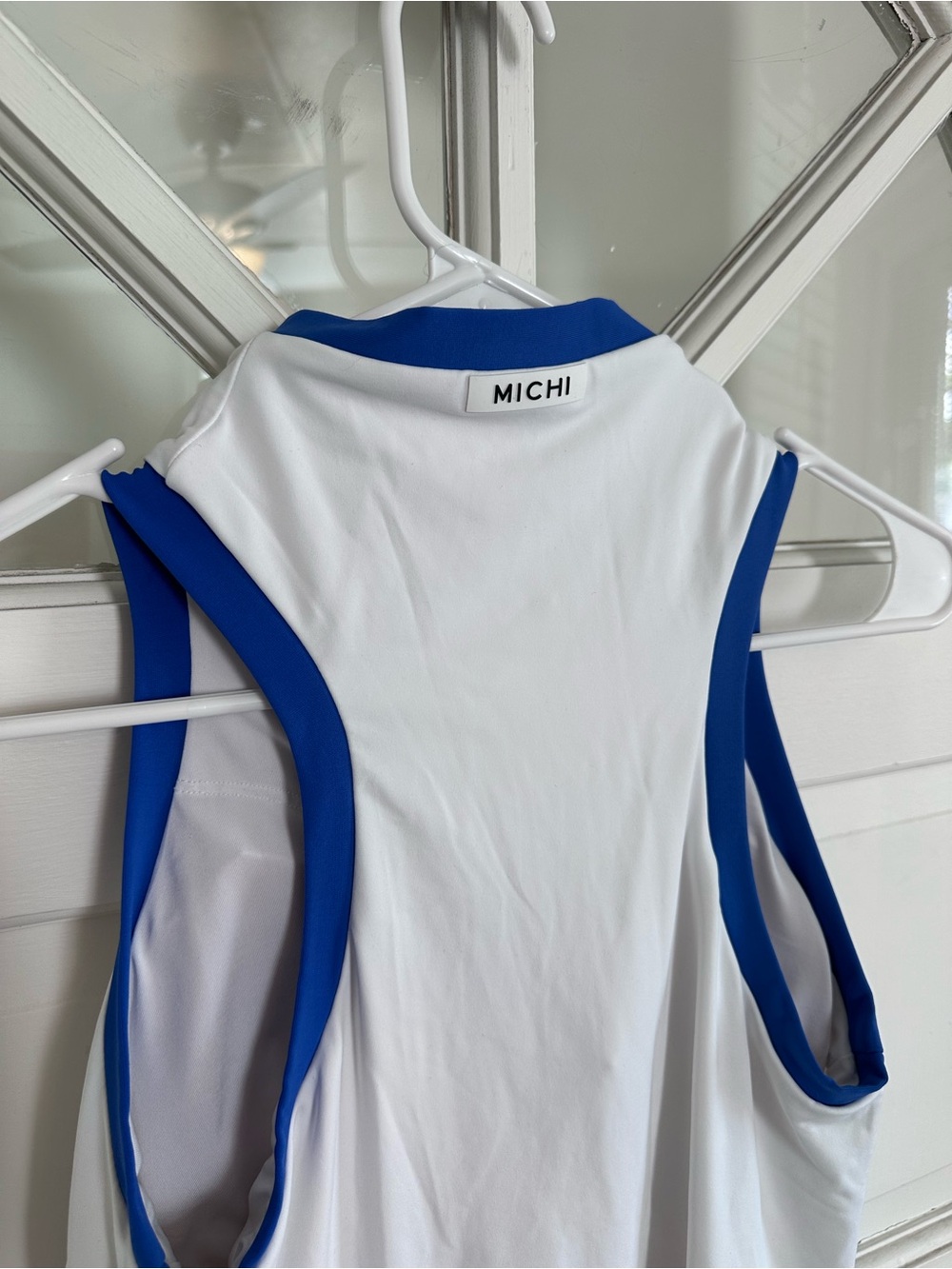 MICHI White Tennis Dress with Blue Trim - Picture 6 of 11
